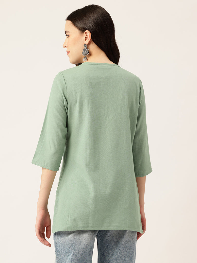 Elegant Short Kurti for Women – 3/4 Sleeves | Round Neck |