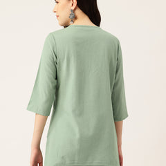 Elegant Short Kurti for Women – 3/4 Sleeves | Round Neck |