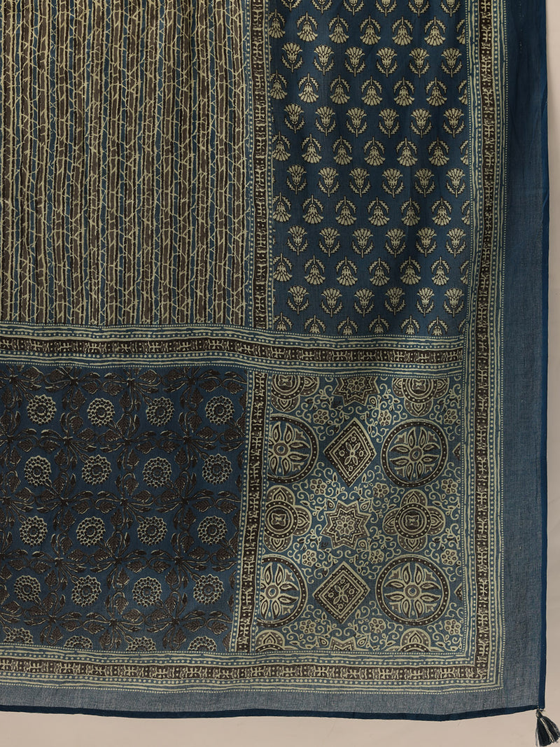 Straight Dupatta Sets - V-Neck, 3/4 Sleeves with Border Detailing, Elastic Waistband Pants with Pockets & Full-Length Dupatta (M-XXL)