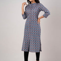 Feranoid Straight Knee Length Red Colour Kurta For Women