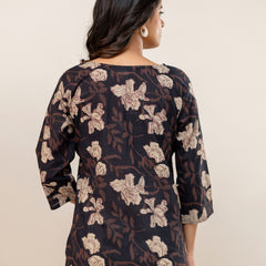 Elegant Printed Short Kurti – Soft Cotton, Everyday Style, Sizes S–XXL.