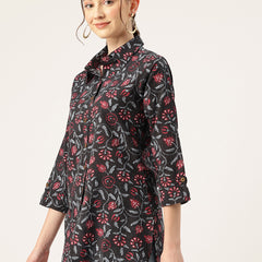 Versatile Collared top with 3/4 Sleeves for Women – Elegant & Casual