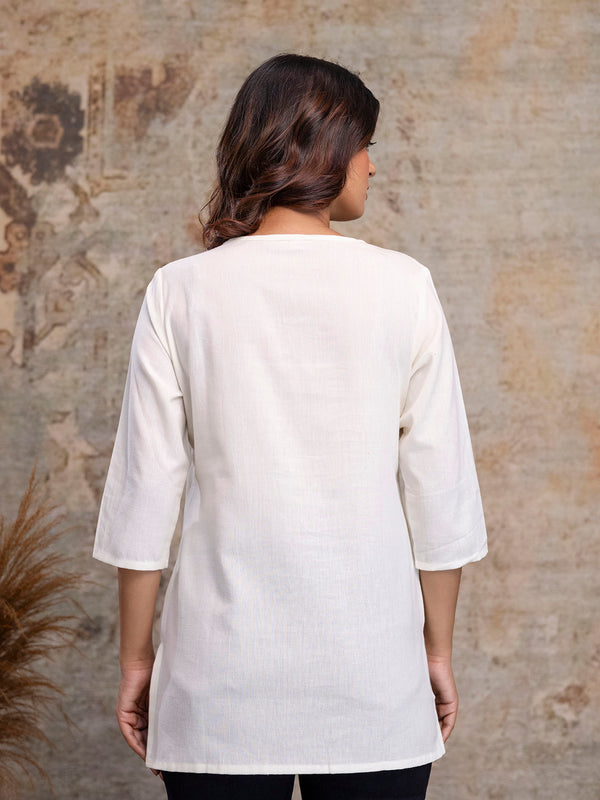 Elegant Short Kurti for Women – 3/4 Sleeves | Round Neck |