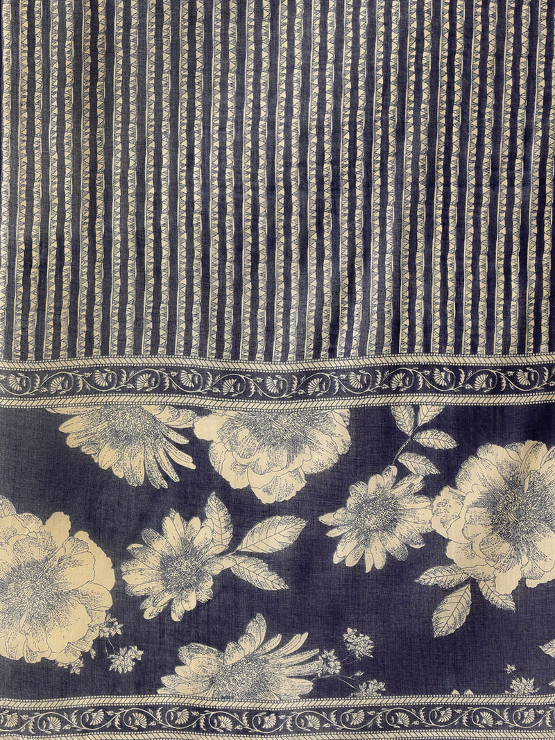 Bodered V-Neck 3-Piece Kurta Set with Ankle-Length Pants & Full-Length Dupatta (Size S-XXL).