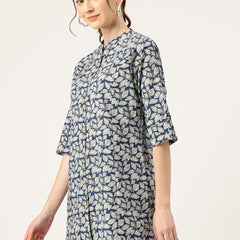 Printed Mandarin Collar top – Casual & Chic