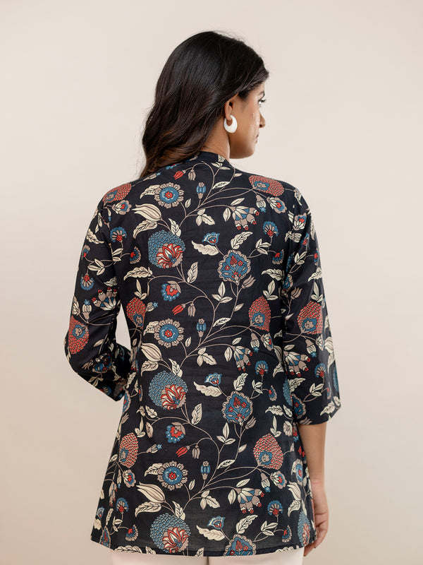 Elegant Mandarin Collar Printed Tunic – Stylish & Comfortable, Sizes