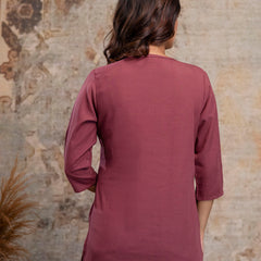 Elegant Short Kurti for Women – 3/4 Sleeves | Round Neck |