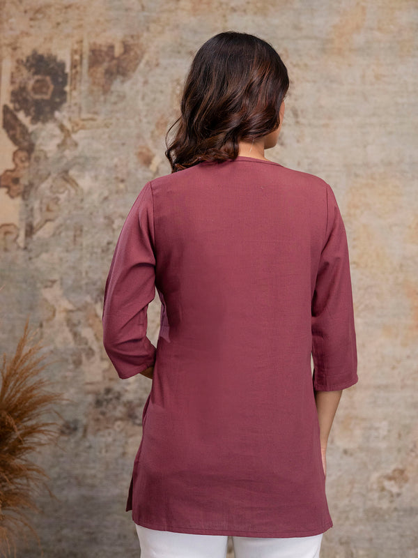 Elegant Short Kurti for Women – 3/4 Sleeves | Round Neck |