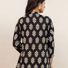 Elegant Mandarin Collar Printed Tunic – Stylish & Comfortable, Sizes