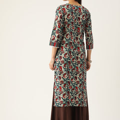 Cotton Printed V-Neck Kurti
