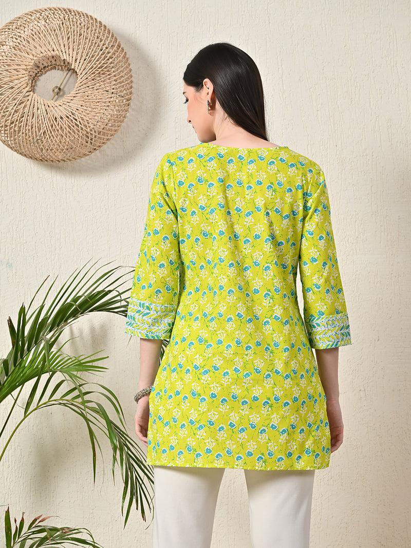 Graceful Wrap-Style Angrakha Cotton Kurti for Everyday Wear