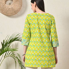 Graceful Wrap-Style Angrakha Cotton Kurti for Everyday Wear