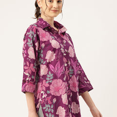 Versatile Collared Shirt with 3/4 Sleeves for Women – Elegant & Casual