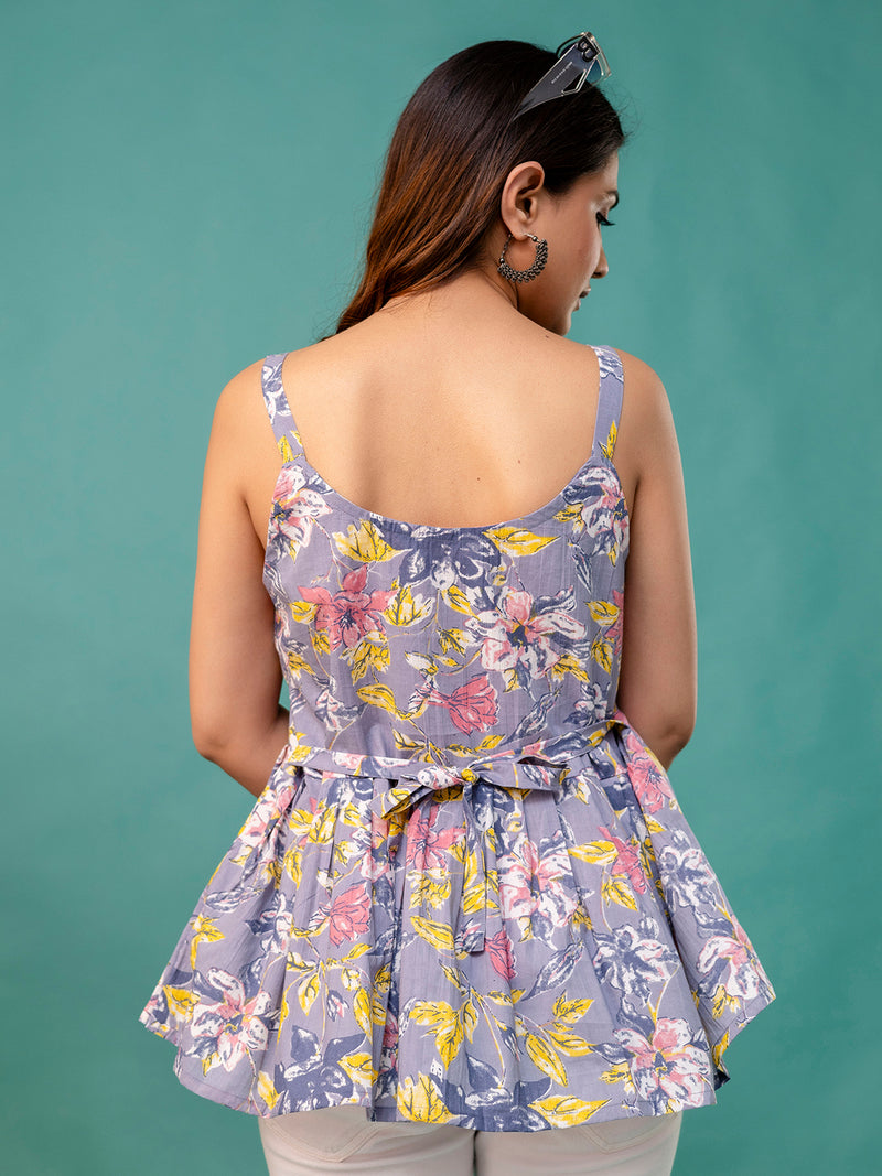 Strappy Peplum Top – Flattering Fit, All-Day Comfort, Sizes XS–XXL.