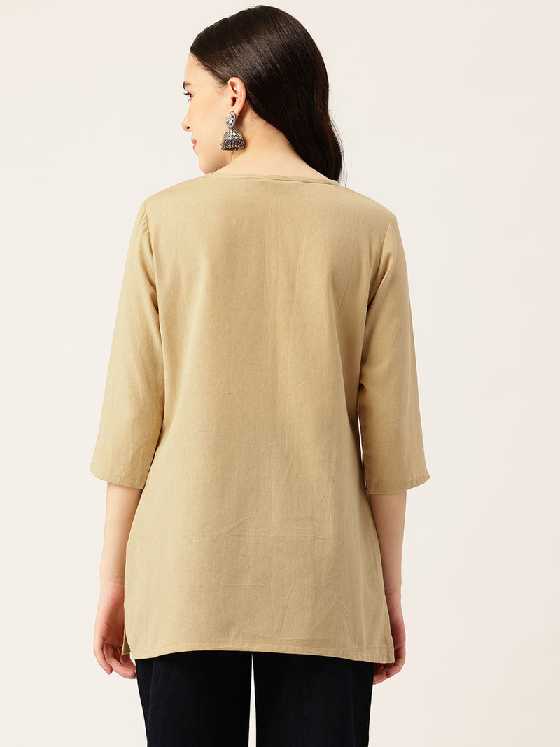 Elegant Short Kurti for Women – 3/4 Sleeves | Round Neck |