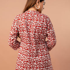 Top – Mandarin Collar, 3/4 Sleeves, Flattering Fit (Sizes S–XXL)
