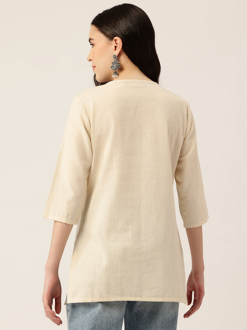 Elegant Short Kurti for Women – 3/4 Sleeves | Round Neck |