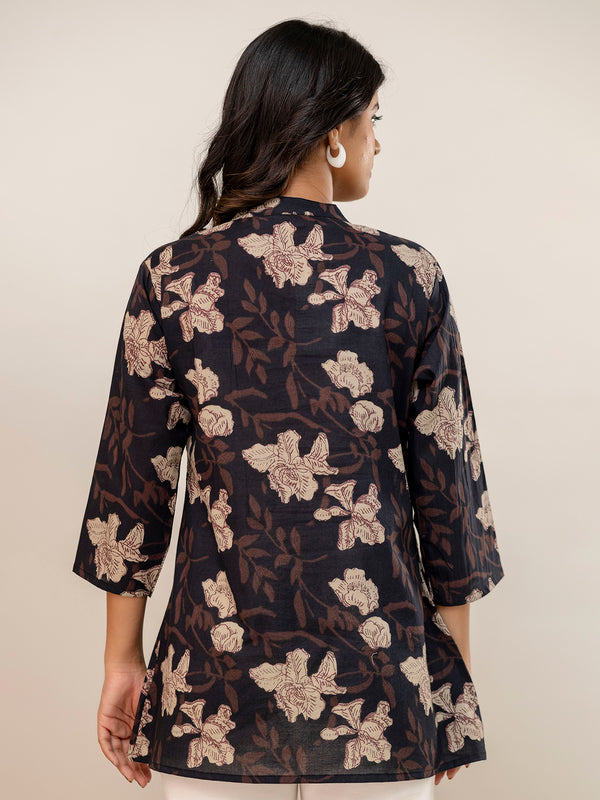 Elegant Mandarin Collar Printed Tunic – Stylish & Comfortable, Sizes