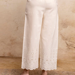 Women’s Cotton Embroidered Wide-Leg Palazzos | Soft, Breathable & Elegant