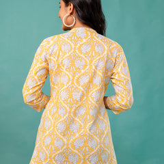 Top – Mandarin Collar, 3/4 Sleeves, Flattering Fit (Sizes S–XXL)