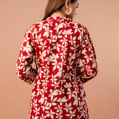 Top – Mandarin Collar, 3/4 Sleeves, Flattering Fit (Sizes S–XXL)