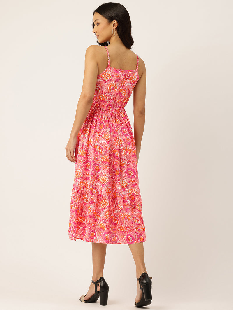 Women’s Floral Print Rayon Flared Dress | Soft & Lightweight | Casual Fit | Sizes XS–XXL