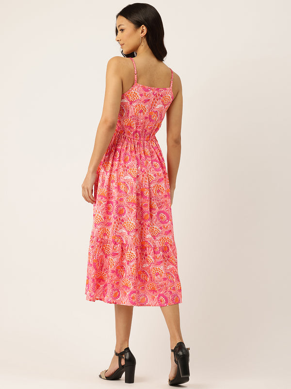 Women’s Floral Print Rayon Flared Dress | Soft & Lightweight | Casual Fit | Sizes XS–XXL