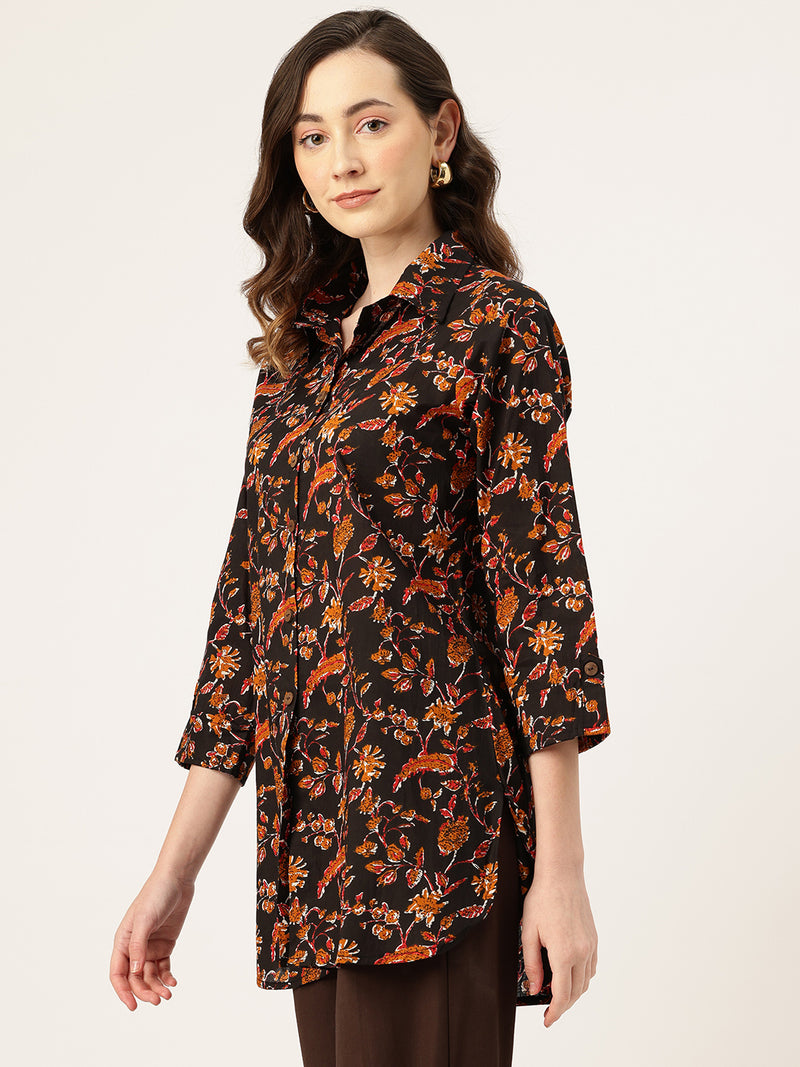 Versatile Collared top with 3/4 Sleeves for Women – Elegant & Casual