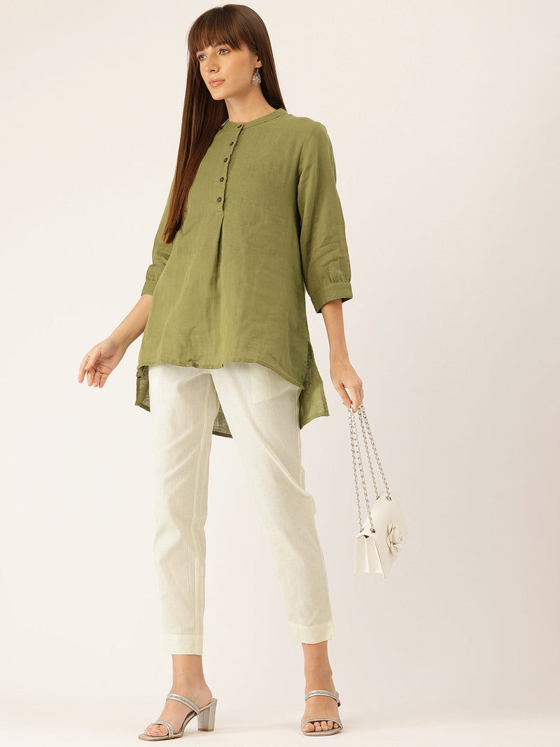 Cotton Pants - Double Pockets, Adjustable Waist, and Ankle-Length Fit