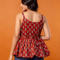 Strappy Peplum Top – Flattering Fit, All-Day Comfort, Sizes XS–XXL.