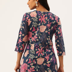 V-Neck 3/4 Sleeve Short Kurti for Women - Tailored Fit & Chic Design