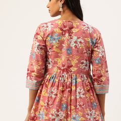 Princess Cut Top for Women - 3/4 Sleeves with Front Drawstrings