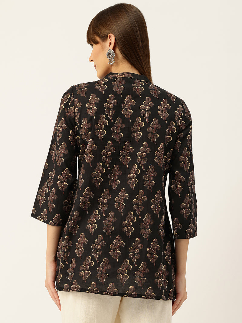 Elegant Mandarin Collar Printed Tunic – Stylish & Comfortable, Sizes