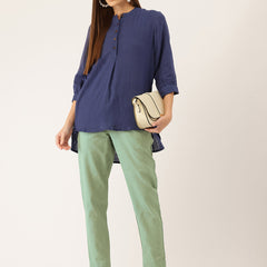 Cotton Pants - Double Pockets, Adjustable Waist, and Ankle-Length Fit