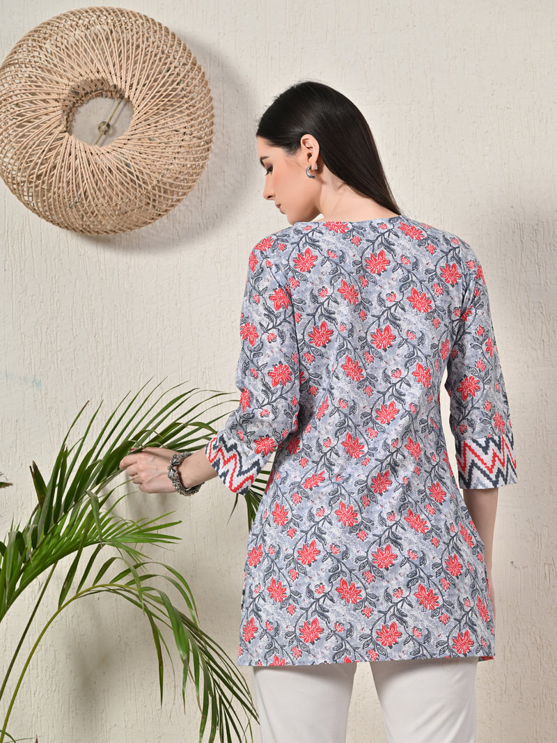 Graceful Wrap-Style Angrakha Cotton Kurti for Everyday Wear