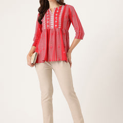 Brown Linen Trouser - Ankle-Length Pant , Partially Elasticated ,Double Pockets