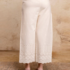 Women’s Cotton Embroidered Wide-Leg Palazzos | Soft, Breathable & Elegant