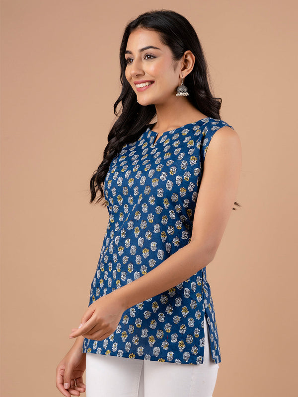 Cotton Printed Sleeveless Top