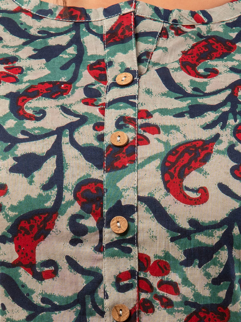 Women Multi Cotton Printed Short Kurti