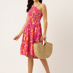 Women’s Floral Print Rayon Flared Dress | Soft & Lightweight | Casual Fit | Sizes XS–XXL