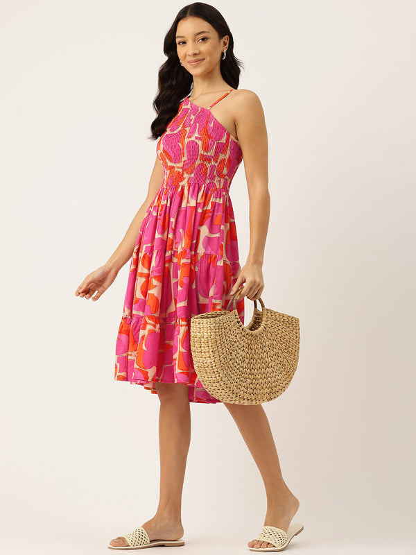 Women’s Floral Print Rayon Flared Dress | Soft & Lightweight | Casual Fit | Sizes XS–XXL