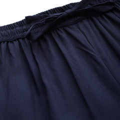 Women's Culottes | Calf-Length Pants with Double Pockets & Elastic Waistband