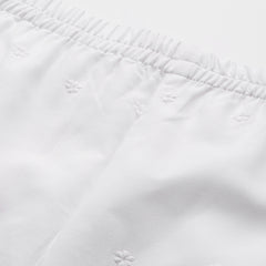 White Embroidered Palazzos–Fully Lined, Elastic Waist & Ankle-Length with Side Pocket