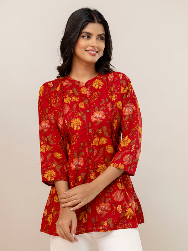 Elegant Mandarin Collar Printed Tunic – Stylish & Comfortable, Sizes