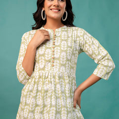 Tunic – Mandarin Collar, 3/4 Sleeves, Flattering Fit (Sizes S–XXL)