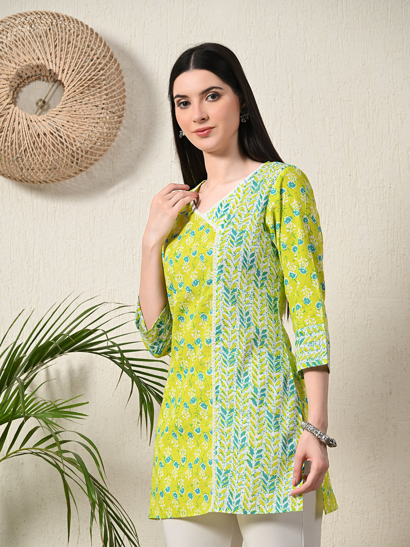 Graceful Wrap-Style Angrakha Cotton Kurti for Everyday Wear