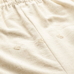 Beige Beige Palazzo|Embroidered, Flax Cotton, Sequin Detail, Ankle-Length, Single Pocket