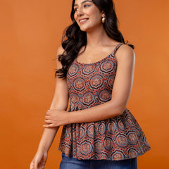 Strappy Peplum Top – Flattering Fit, All-Day Comfort, Sizes XS–XXL.