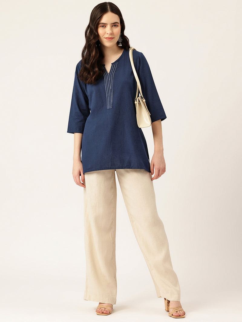 Elegant Short Kurti for Women – 3/4 Sleeves | Round Neck |