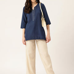 Elegant Short Kurti for Women – 3/4 Sleeves | Round Neck |